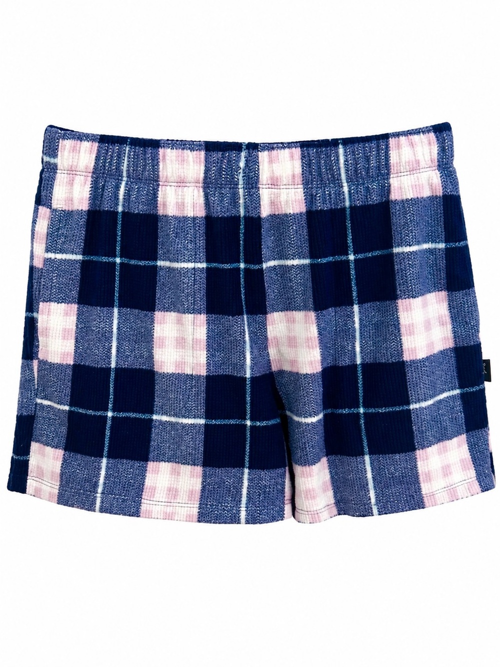 Eddie Bauer Navy & Pink Plaid Lounge Shorts
